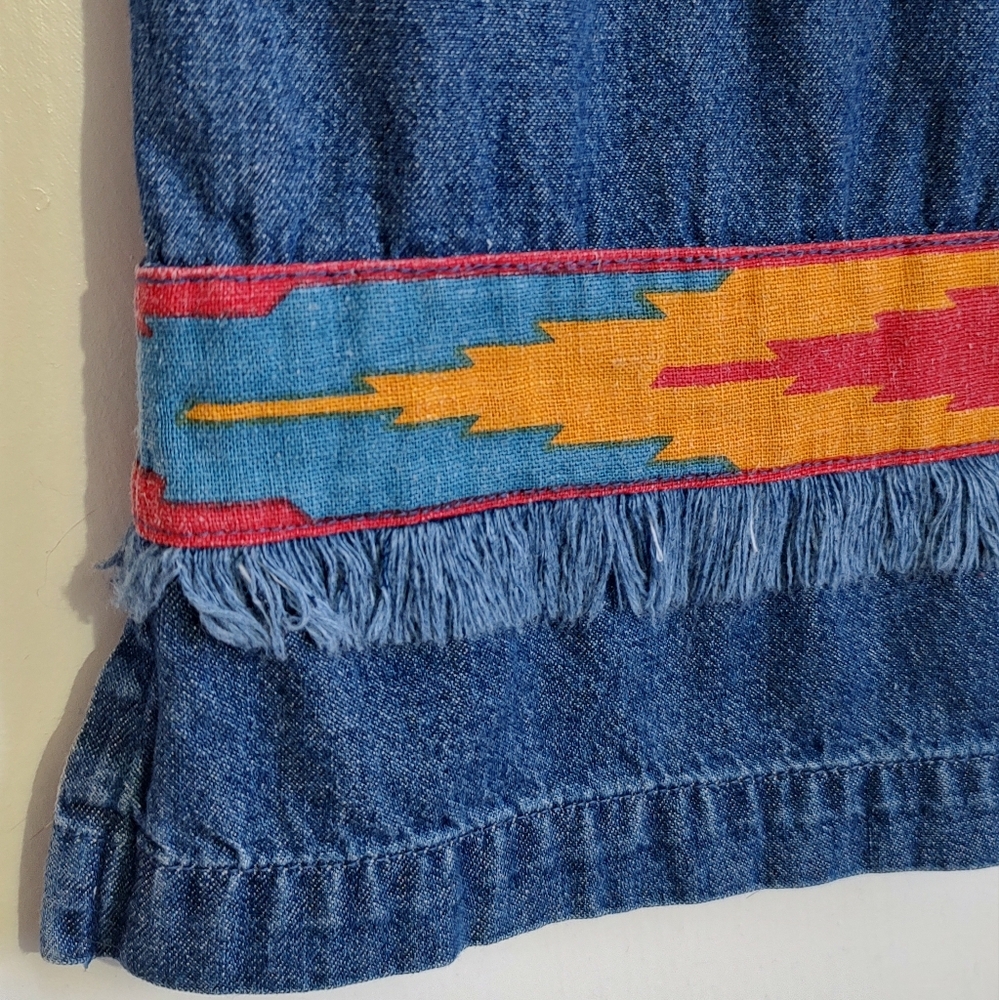 Embroidered Blue Denim Skirt - Picture 7 of 7